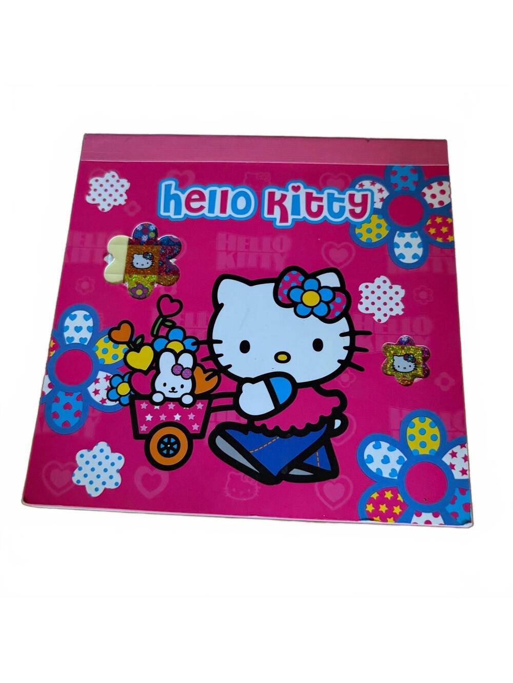 Y2K Sanrio Hello Kitty Notepad Notebook Stickers Kawaii Vintage 2003 Used